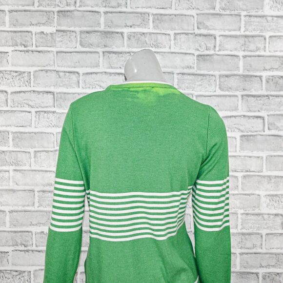 AMI Alexandre Mattiussi Heart Logo Stripe Sweater in Green size XL - Picture 11 of 11